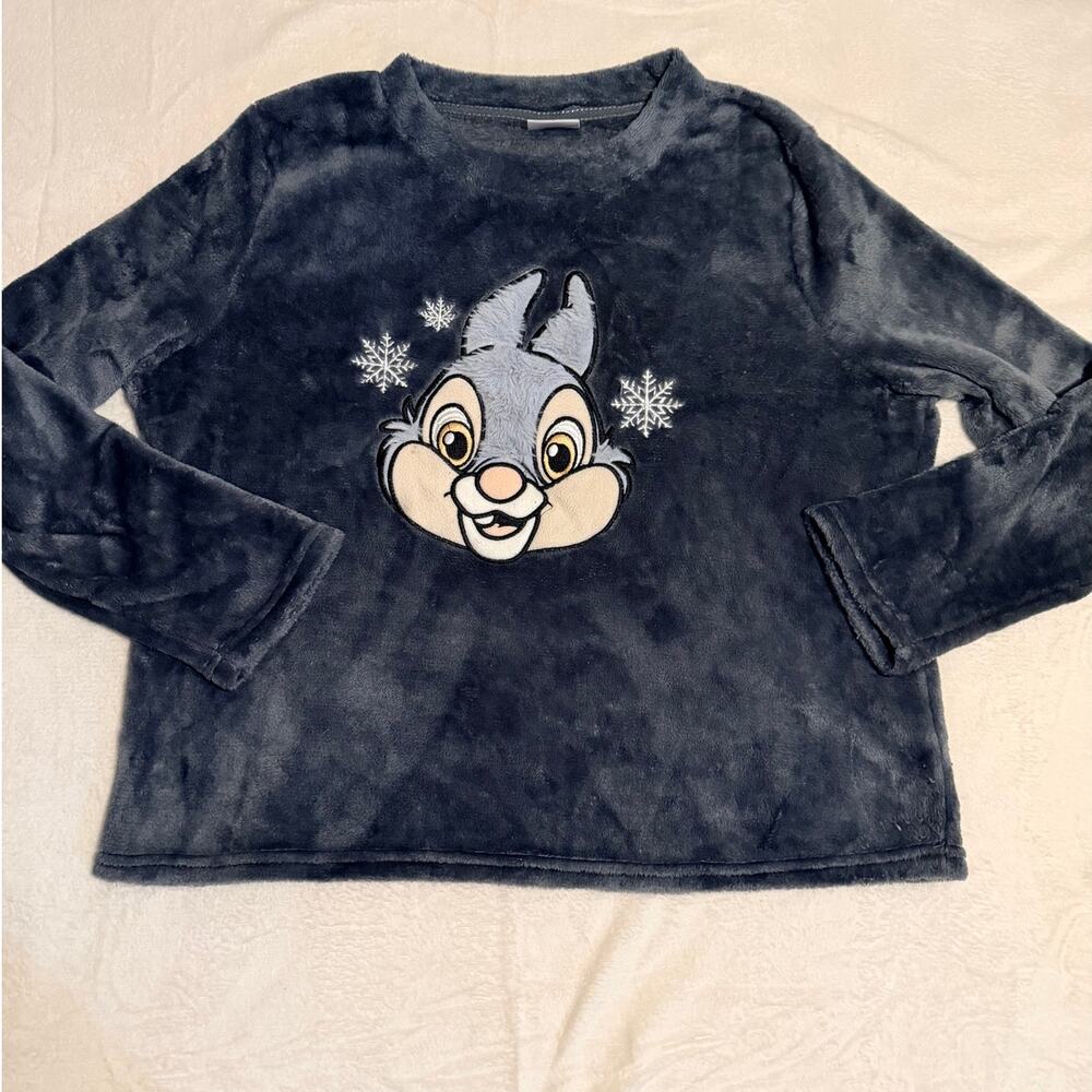 Disney 100 Thumper Plush Fleece Pajama Top Gray Women’s L 12-14